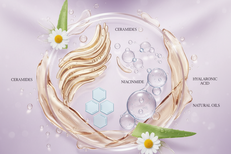 create a picture for skin's naturally found ingredients